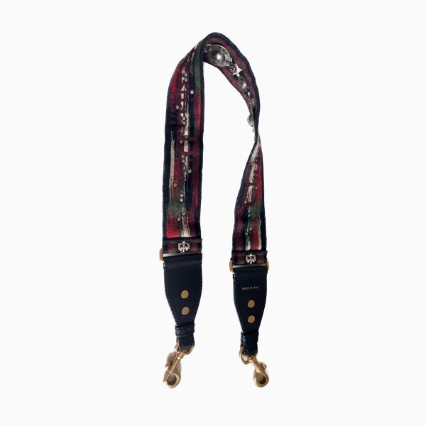 image 7df3dc58 e588 442a 8fce 2c232b9fa370 Dior Saddle Strap maroon canvas with Dior Logo and Metal