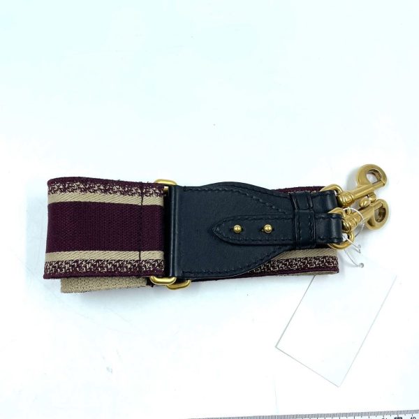 Burgundy Dior Saddle Strap maroon canvas with Dior Logo