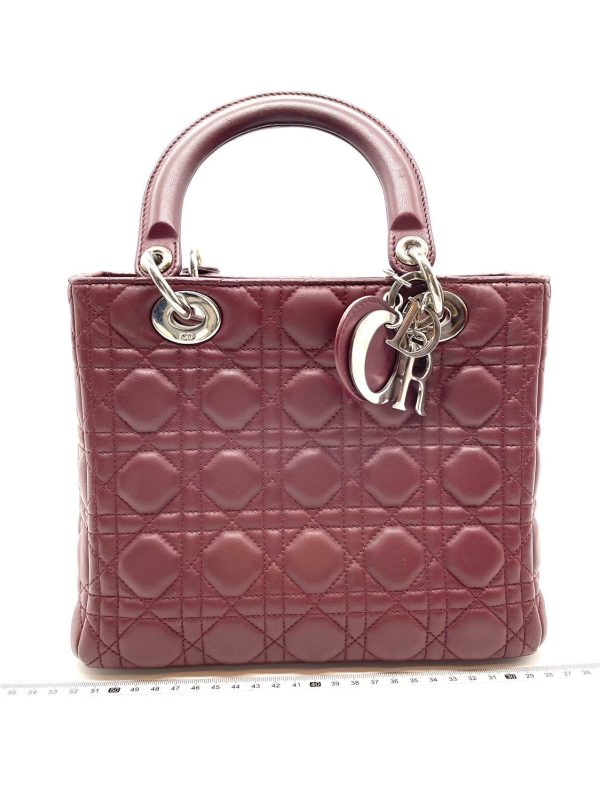 Lady Dior Lady Dior Medium Burgundy Cannage Lambskin Leather with strap