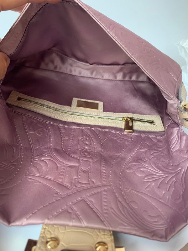 image 94d122c1 3958 43f3 b082 70cf2291ea97 FENDI Baguette Purple Silk with embossed pattern