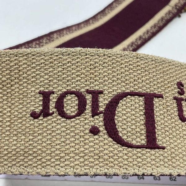 image 9c060ec5 c268 49e5 aeae d0c0ec4f56cd Dior Saddle Strap maroon canvas with Dior Logo