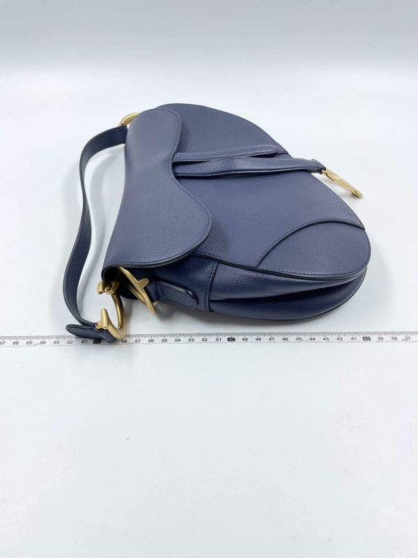 image b8b2f16a d40e 4562 a461 03f131344fa6 Dior Saddle Blue Medium Grained Leather Handbag Only