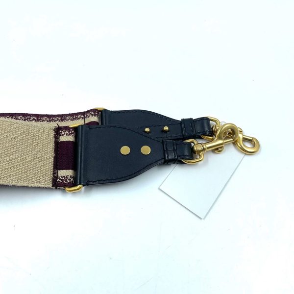 image d0369eae d5b6 48c2 931b ebf5025f368c Dior Saddle Strap maroon canvas with Dior Logo