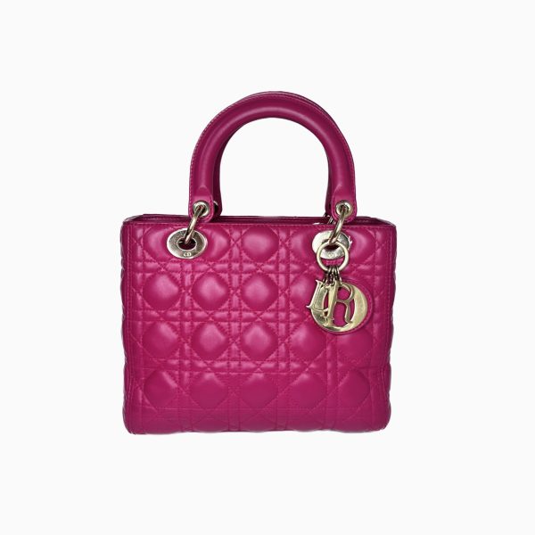 Dior Lady Dior Medium Bag Fuchsia Cannage Leather