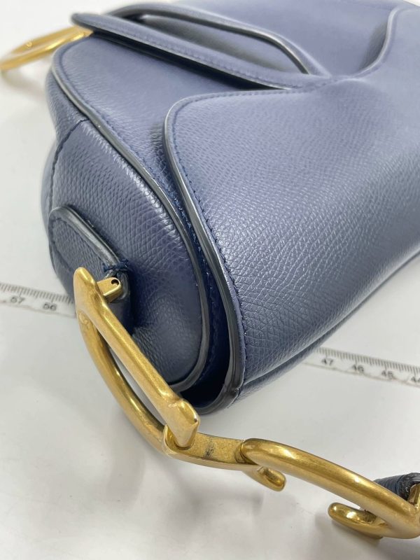 image e127fb39 5af0 4683 83ec f211b02e8008 Dior Saddle Blue Medium Grained Leather Handbag Only