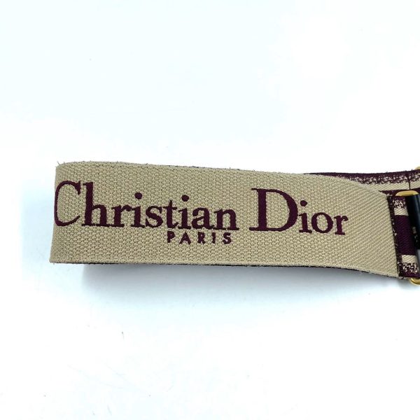 nan Dior Saddle Strap maroon canvas with Dior Logo