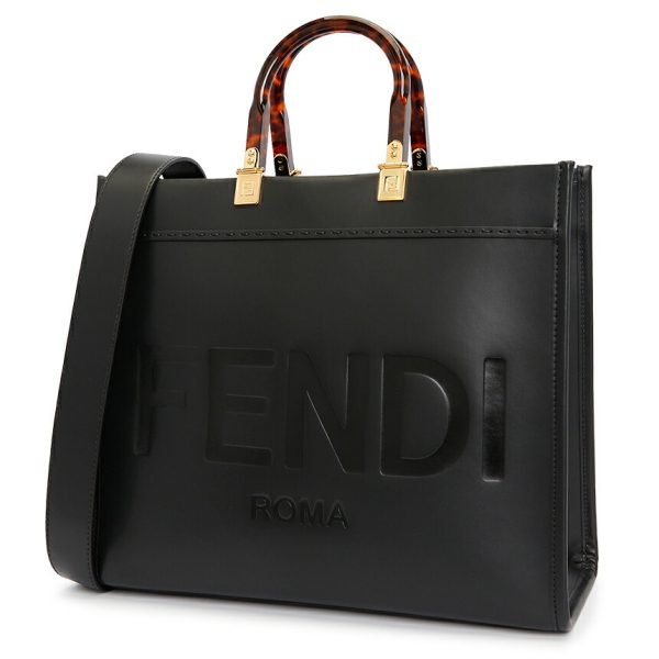 imgrc0099067318 Fendi Tote Shoulder Bag Leather Black