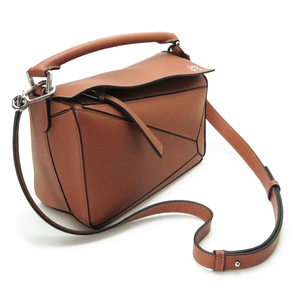 loewepuzzlesmall 1 LOEWE Puzzle Small Leather Tan Shoulder Bag