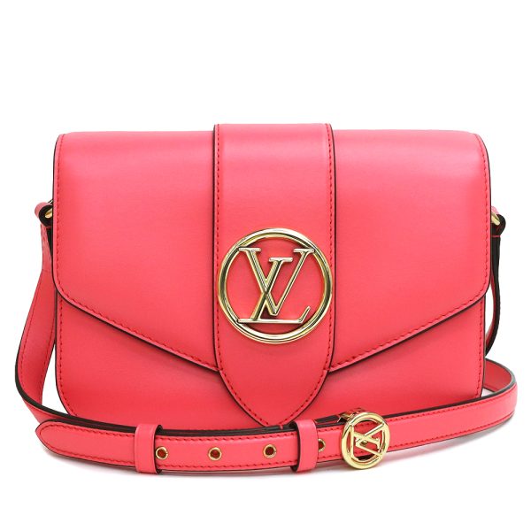 00001033 LOUIS VUITTON Smooth Leather LV PONT 9 Neuf Crossbody Shoulder Bag Dahlia Pink