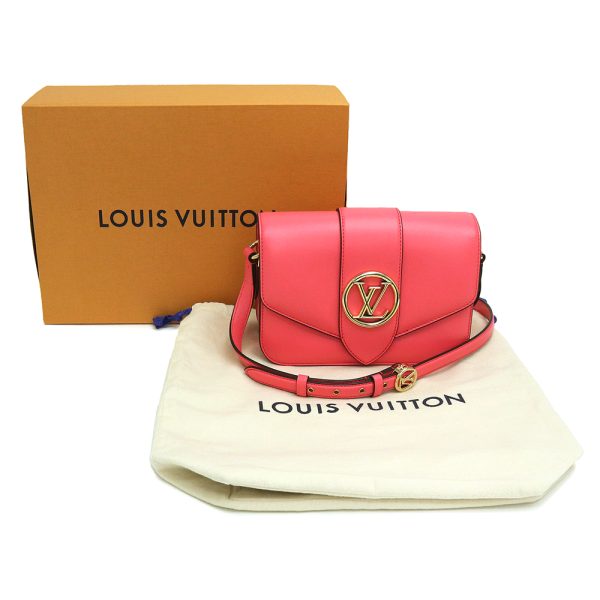 00001033 2 LOUIS VUITTON Smooth Leather LV PONT 9 Neuf Crossbody Shoulder Bag Dahlia Pink