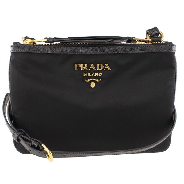 1 Prada Shoulder Bag Pochette Crossbody Nylon Black