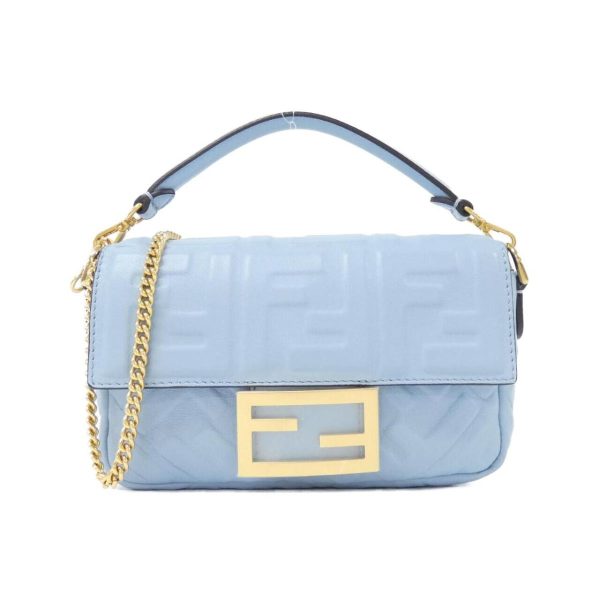 1 Fendi Baguette Mini Bag Lamb Azzurro Baby