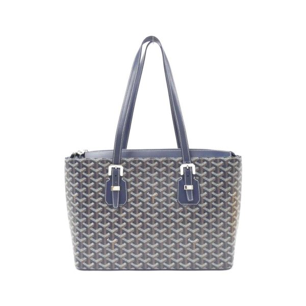 1 Goyard Marie MM Coated Canvas Bag Blue Marine