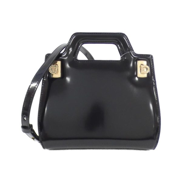 1 Salvatore Ferragamo Calf Handbag Bag Black