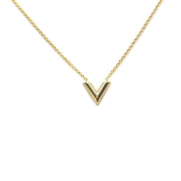 1 Louis Vuitton Essential Necklace Pendant Gp Gold