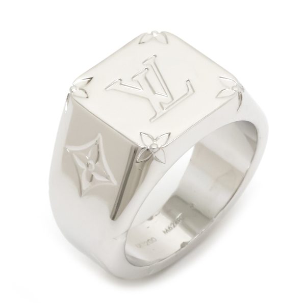 1 Louis Vuitton Signet Ring Monogram Ring M Silver