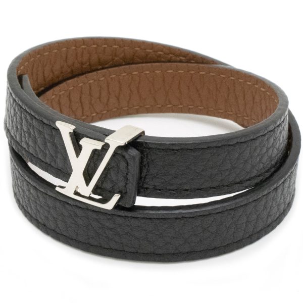 1 Louis Vuitton Bracelet Double Wrap Taurillon Leather BlackBrown