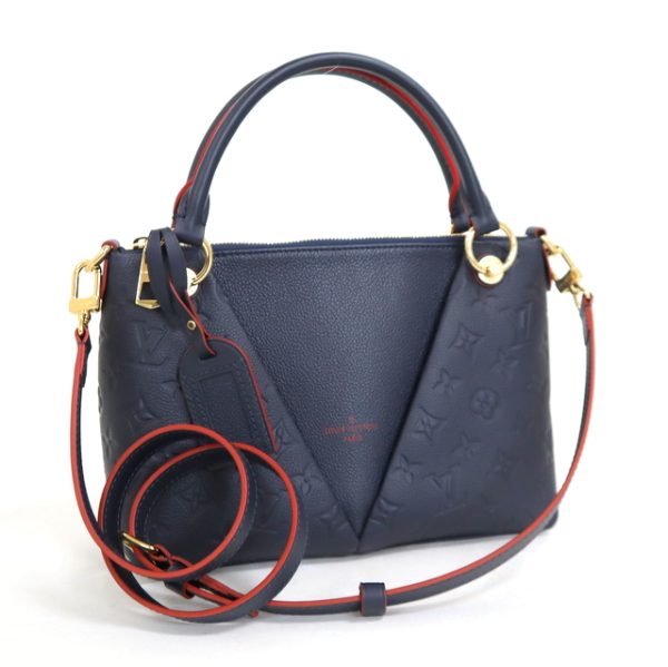 1 Louis Vuitton V Tote BB Monogram Empreinte Marine Rouge