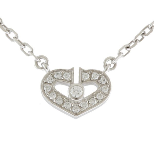 1 Cartier C Heart Diamond Necklace Cartier 18k Diamond Silver