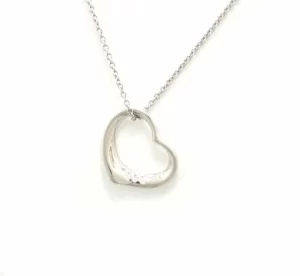 11281481 TIFFANYCo Tiffany Open Heart 9P Diamond Elsa Peretti Pendant Necklace Pt950 Platinum