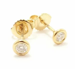 11450851 TIFFANY Co Tiffany Visor Yard Earrings Diamond D028ct D014 x 2 K18YG Yellow Gold