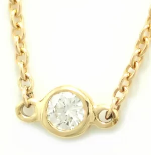 11530926 TIFFANY Co Tiffany Visor Yard Necklace Pendant K18 YG Gold 3PD Diamond Diamond