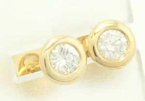 11550595 TIFFANYCo Tiffany Visor Yard Earrings K18YG Yellow Gold Diamond D028ct D014ct x 2