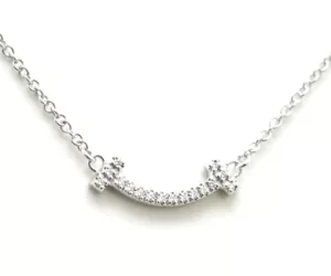 11800419 TIFFANYCo Tiffany T Smile Micro Diamond Pendant Necklace K18WG 750 WG White Gold