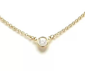 11820552 TIFFANYCo Tiffany Visor Yard Elsa Peretti Necklace K18 YG Yellow Gold 1PD Diamond Diamond 014ct