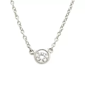 12120512 TIFFANYCo Tiffany Elsa Peretti Visor Yard Diamond Necklace Pendant Pt950 Platinum