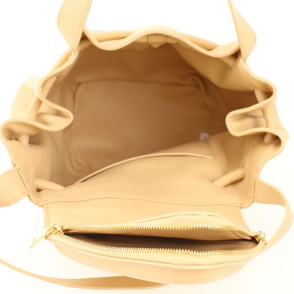 2 Bottega Veneta Handbag Shoulder Bag Drawstring Bag 2way Beige