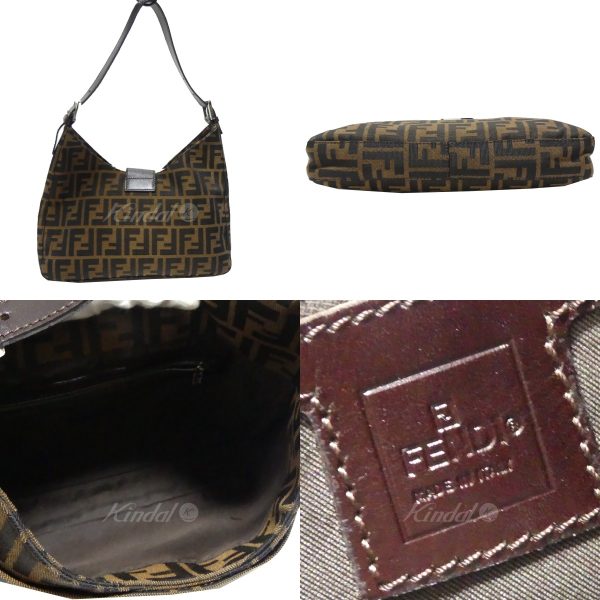 2 Fendi Zucca Canvas Leather One Shoulder Bag