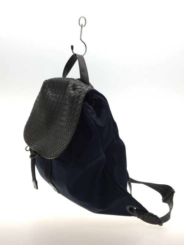 2 Bottega Veneta Rucksack Nylon Intrecciato Backpack Navy