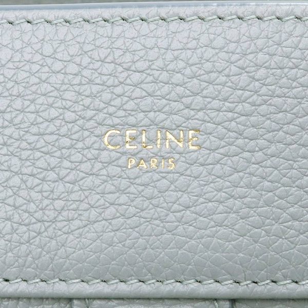 200003399019 9 Celine Small Hippo France 2way Shoulder Handbag Crossbody Calfskin Leather Arctic Blue