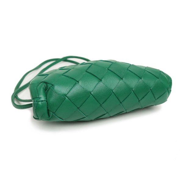 200006721019 7 Bottega Veneta Pouch Coin Purse Shoulder Coin Case Wallet Lambskin Green Gold Hardware