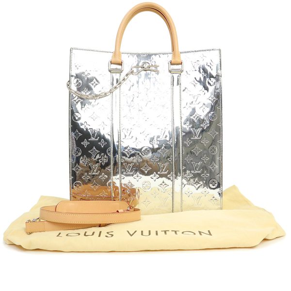 200008417019 2 LOUIS VUITTON Sac Plat LV Mirror Capsule Collection 2way Monogram Shoulder Bag Silver