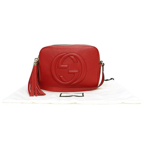 200008578019 2 GUCCI Soho Small Disco Grain Leather Crossbody Shoulder Bag Red