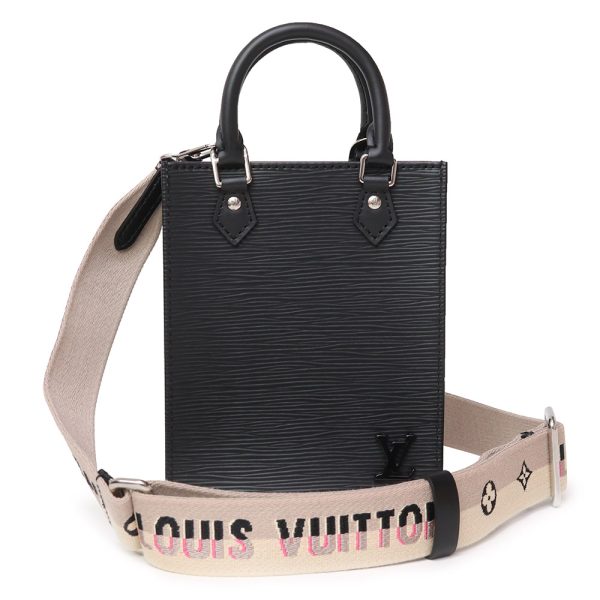 200008631019 LOUIS VUITTON Petite Sac Plat 2WAY Epi Leather Handbag Crossbody Shoulder Bag Black