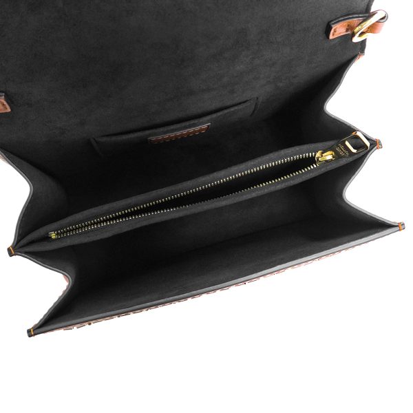 200008765019 3 LOUIS VUITTON Dauphine MINI Chain Calfskin Leather Metal Beads Handbag Brown Black