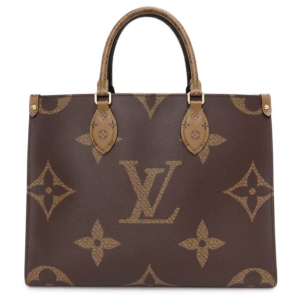 200008804019 LOUIS VUITTON On the Go MM 2WAY Giant Monogram Tote Handbag Shoulder Bag Reverse Brown