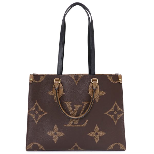 200008804019 2 LOUIS VUITTON On the Go MM 2WAY Giant Monogram Tote Handbag Shoulder Bag Reverse Brown