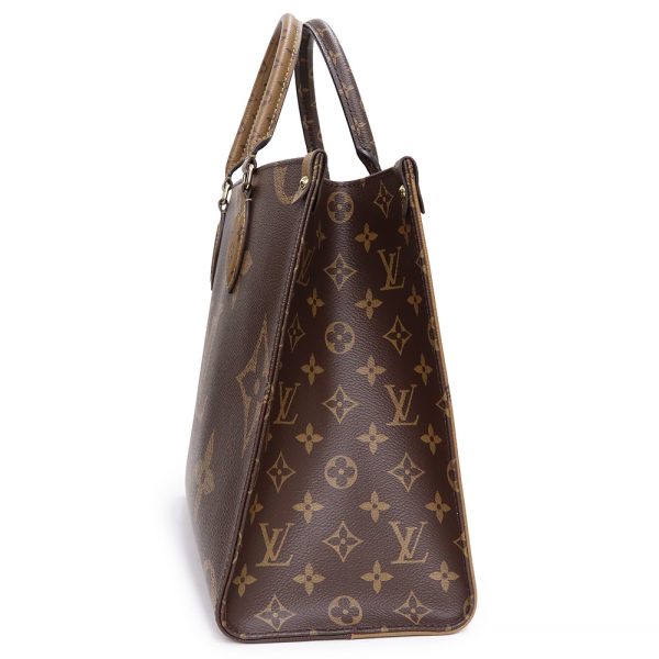 200008804019 5 LOUIS VUITTON On the Go MM 2WAY Giant Monogram Tote Handbag Shoulder Bag Reverse Brown