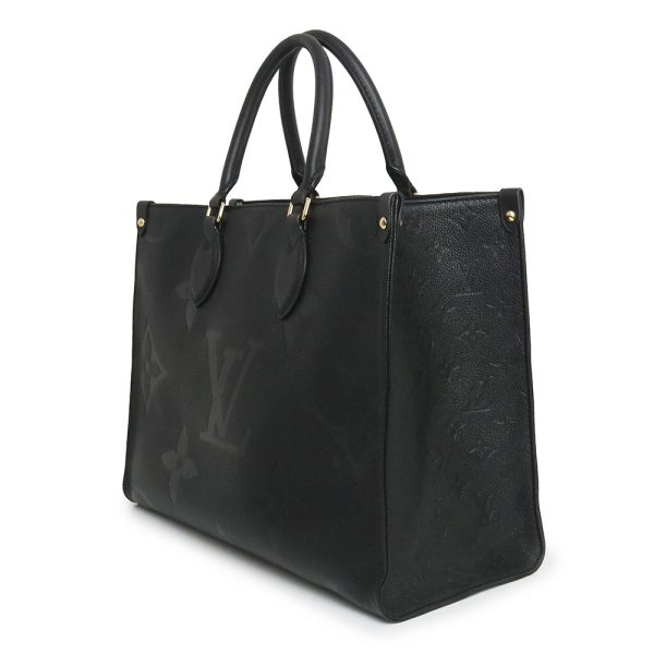 200008850019 4 LOUIS VUITTON On the Go MM 2way Monogram Empreinte Grain Leather Tote Handbag Noir Black