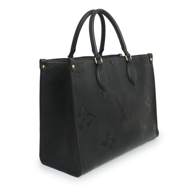 200008850019 5 LOUIS VUITTON On the Go MM 2way Monogram Empreinte Grain Leather Tote Handbag Noir Black