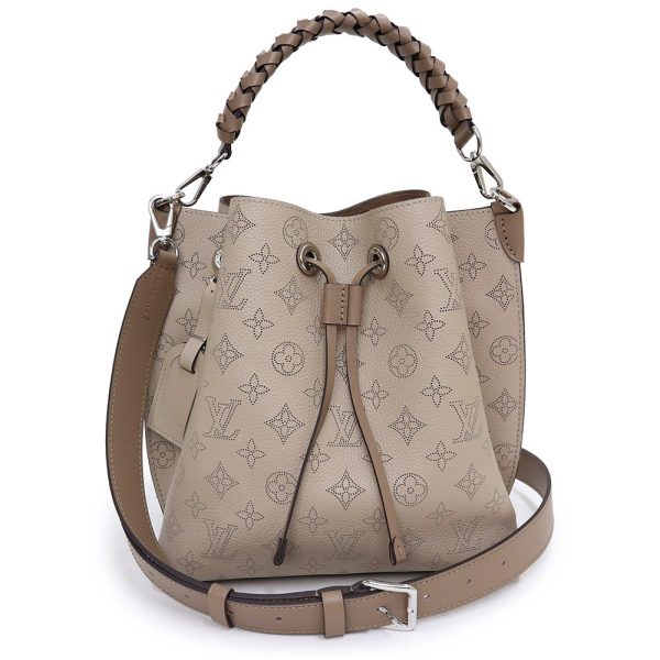 200009110019 LOUIS VUITTON Mulia 2way Monogram Mahina Leather Handbag Crossbody Shoulder Bag Gale Beige