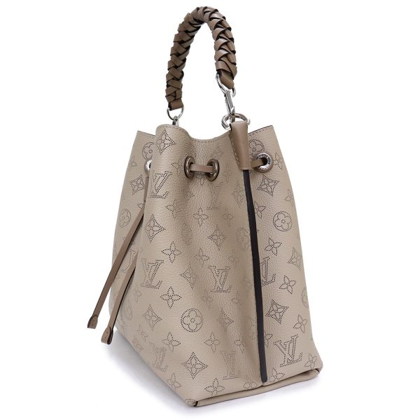 200009110019 5 LOUIS VUITTON Mulia 2way Monogram Mahina Leather Handbag Crossbody Shoulder Bag Gale Beige