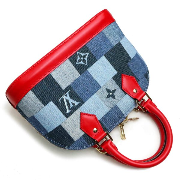 200009133019 6 LOUIS VUITTON Alma BB 2way Monogram Denim Handbag Shoulder Bag Blue Red