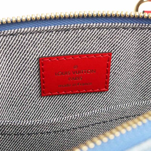 200009133019 9 LOUIS VUITTON Alma BB 2way Monogram Denim Handbag Shoulder Bag Blue Red