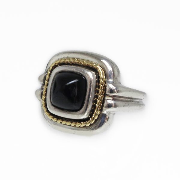 200009165019 TIFFANYCo Square ring Onyx Silver