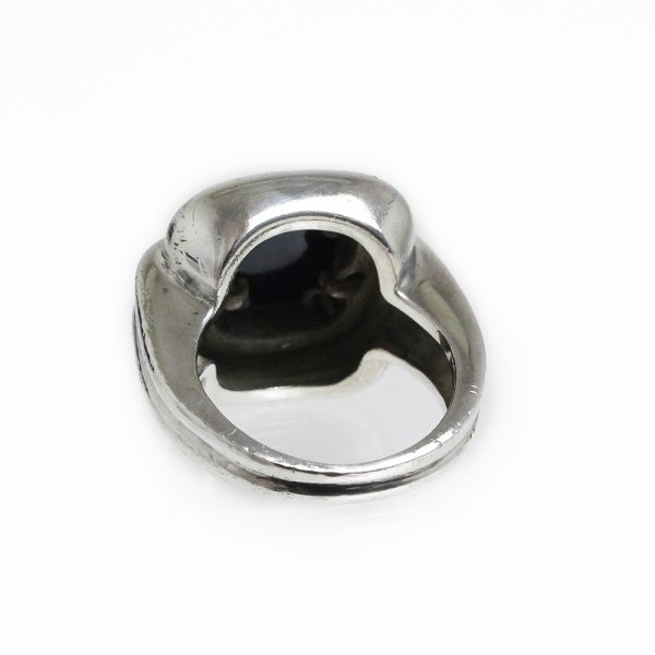 200009165019 4 TIFFANYCo Square ring Onyx Silver